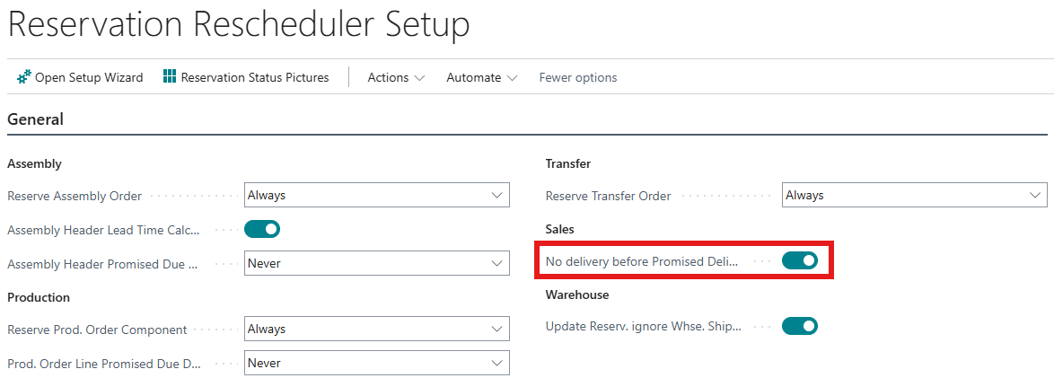 Setting "No delivery before Promised Delivery Date"
