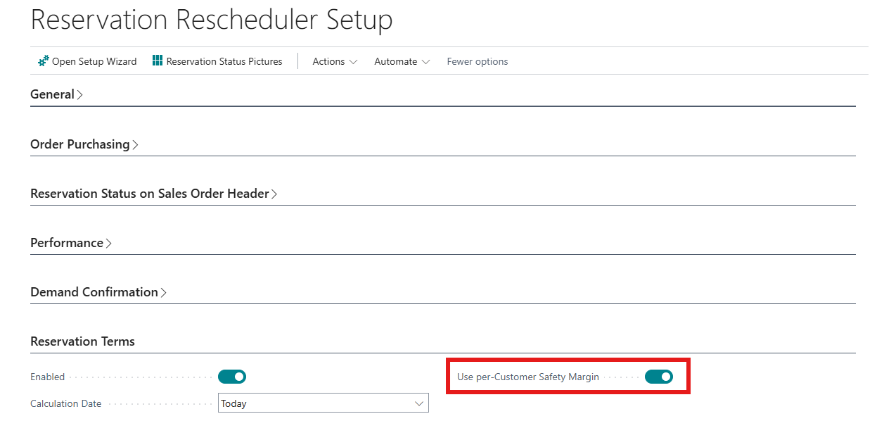 Enable terms in Setup